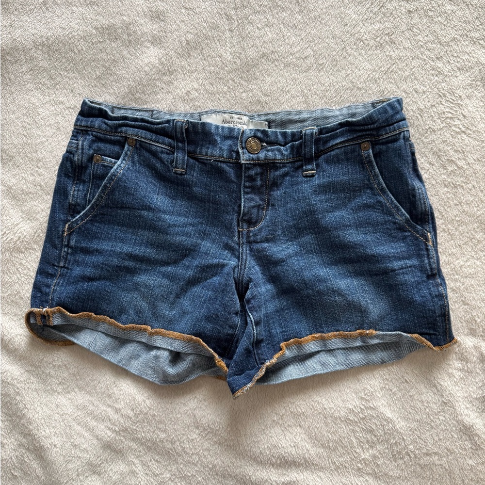 Abercrombie & Fitch Dark Blue Jean Shorts